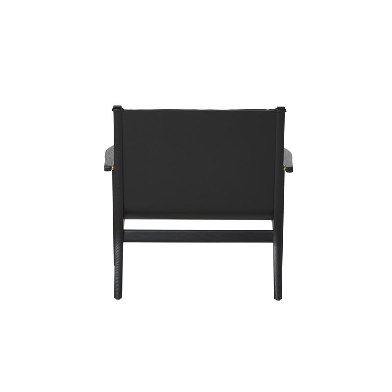 Ren Armchair, Omega Black Leather/Black Oak