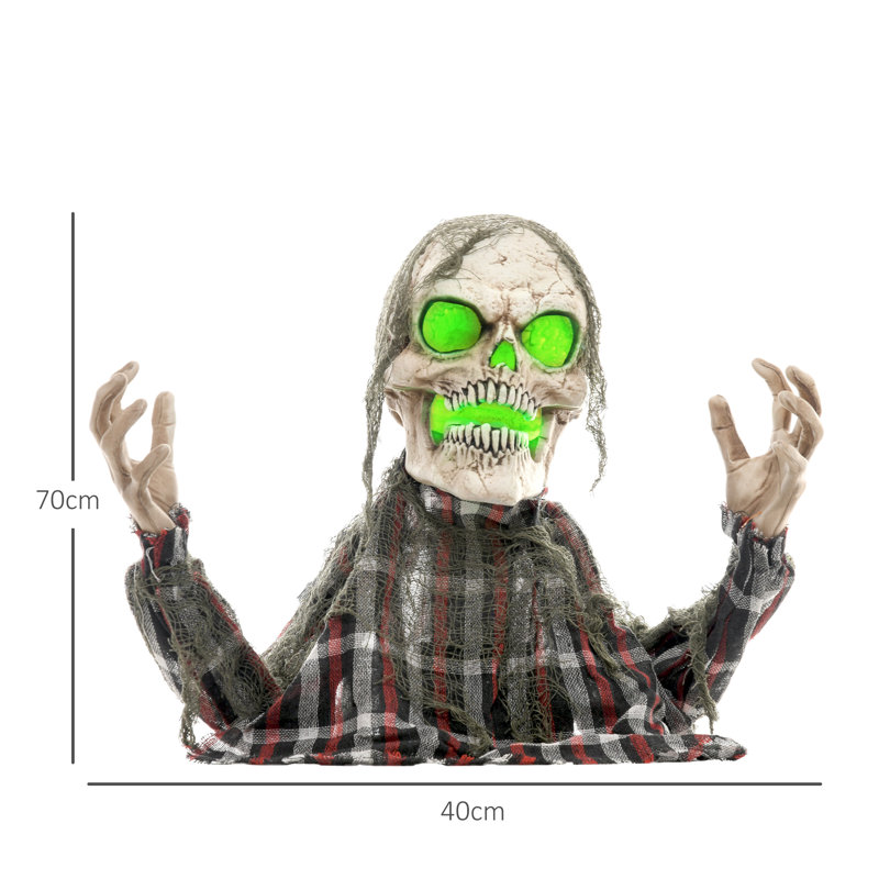 HOMCOM 70cm 28" Groundbreaker Skeleton Outdoor Halloween Decoration