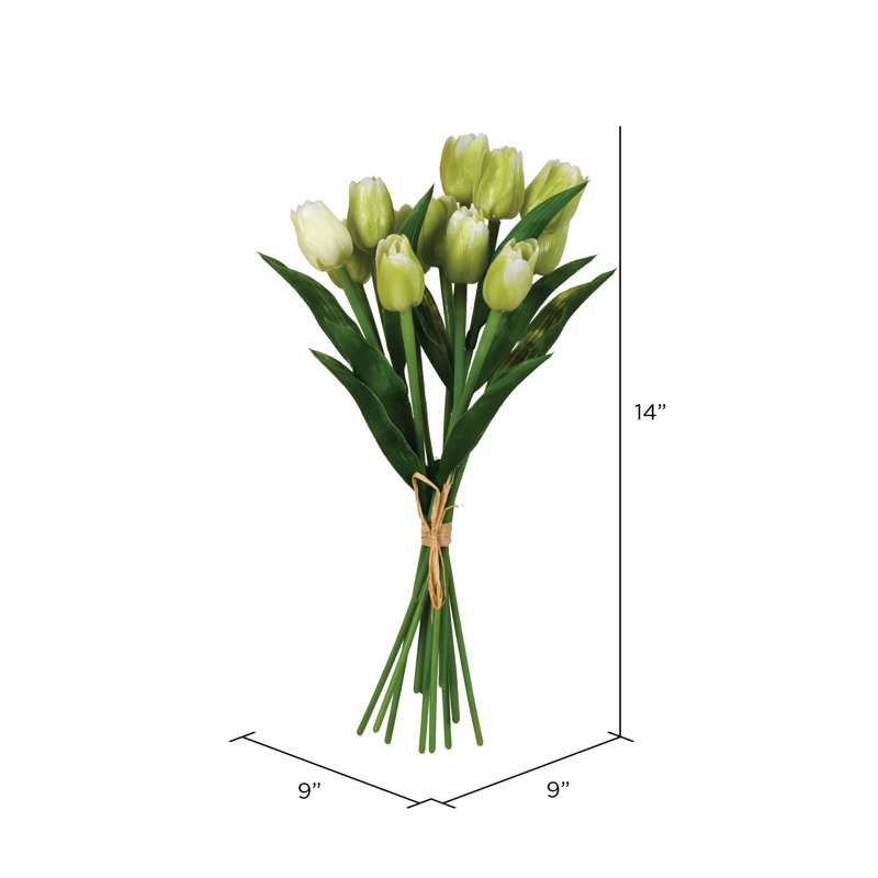Ensemble de 14 tulipes artificielles, Vert