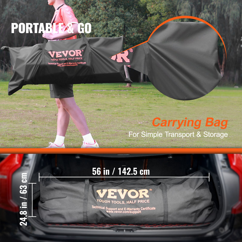 VEVOR Plastic Soccer with Carrying Case, White, 72" H x 144" W x 48" D