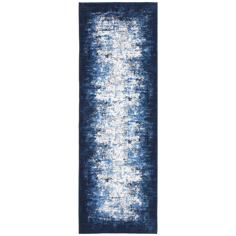 Modern Abstract Area Rugs Machine Washable Indoor Mat, Non-Slip Contemporary Floor Cover, Ultra-Soft Low Pile Accent Carpet