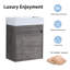 Meuble-lavabo mural avec lavabo simple en résine blanche et porte d'armoire à fermeture en douceur-1790398759