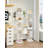 8 Tiers Vertical Shoe Rack, Narrow Shoe Tower, Tall Shoes Shelf with 2 Hooks, Adjustable Shelves, Corner Shoes Shelves for Small Spaces, Entryway, Living Room, White-1368220202-1357431767