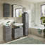 Quickset 928 60cm Single Bathroom Vanity Base Only in Replica Graphite