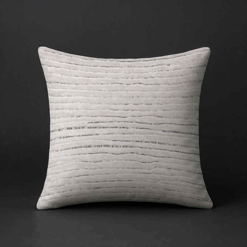 Modern Contemporary Indoor and Outdoor Throw Pillow, Grey Abstract 262, Square 18"