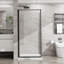 Porte de douche d'angle sans cadre, porte de douche en verre trempé avec ouverture pivotante