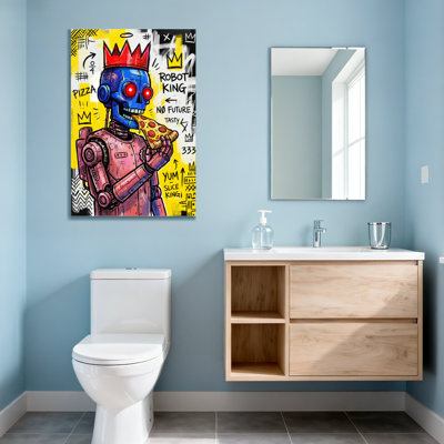 «Fashion Robot King Pizza», impression sur toile de style graffiti