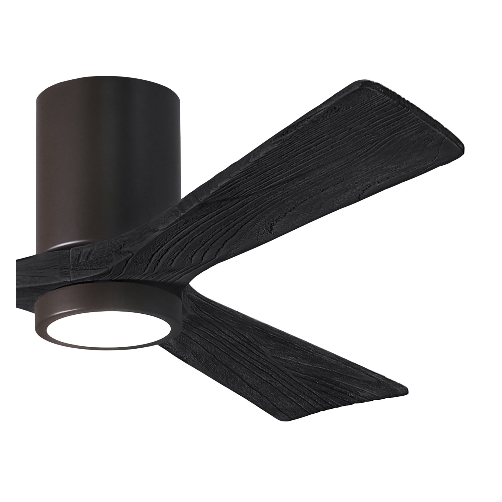 Olivier 3 Blade Ceiling Fan with LED Light Kit, Textured Bronze, Matte Black, 52"