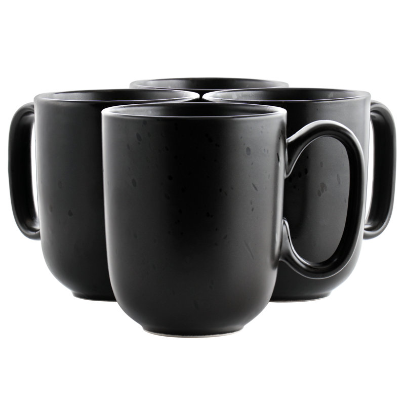 Grande tasse à café en grès, Poivre noir