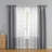 Morgan 4-Piece Grey Geometric Sheer Rod Pocket Curtain Panel Set, 28" x 84"