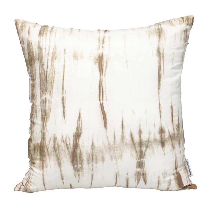 Coussin décoratif en coton 20 po à rayures brunes et blanches