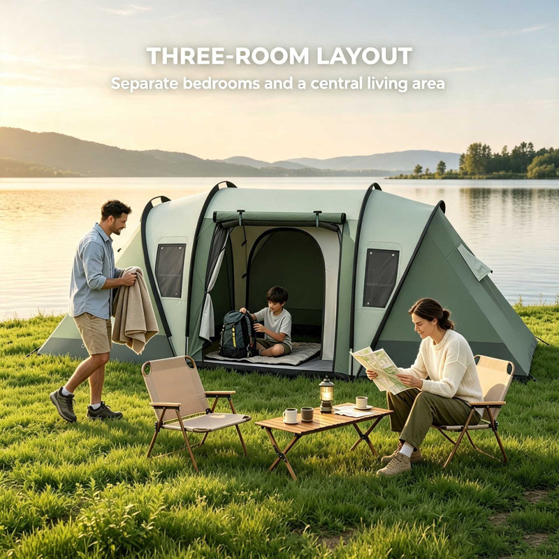 4 Person Tent, Green