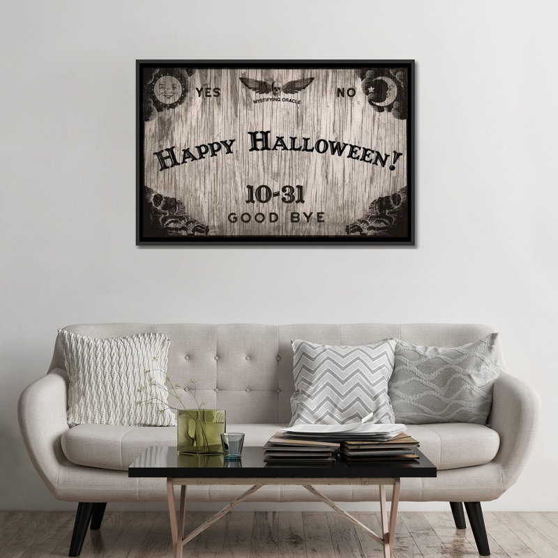 « halloween oracle », impression sur toile tendue, Toile avec cadre noir, Pas de tapis, H 32 po x l 48 po x P 1,5 po
