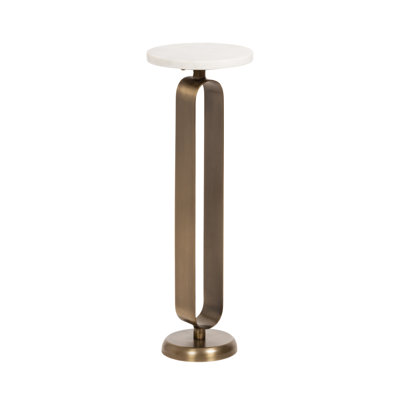 Helio Round Marble Drink Table for Use as Indoor Plant Stand