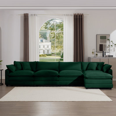 Canapé modulaire en tissu 4 places avec repose-pieds Mosinee