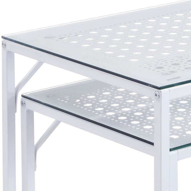 100cm Glass Top Console Table, White