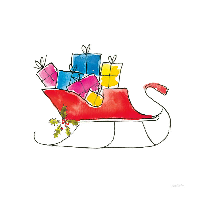 Janarius Holiday, traîneau sur toile, H 36 po x l 36 po x P 1,25 po
