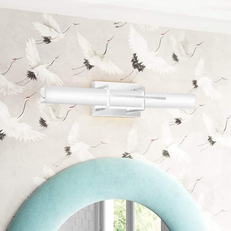 Barre d'éclairage de salle de bain à 1 lumière DEL à intensité variable, Chrome poli