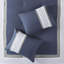 Ensemble d'édredon brodé 8 pièces bleu marine