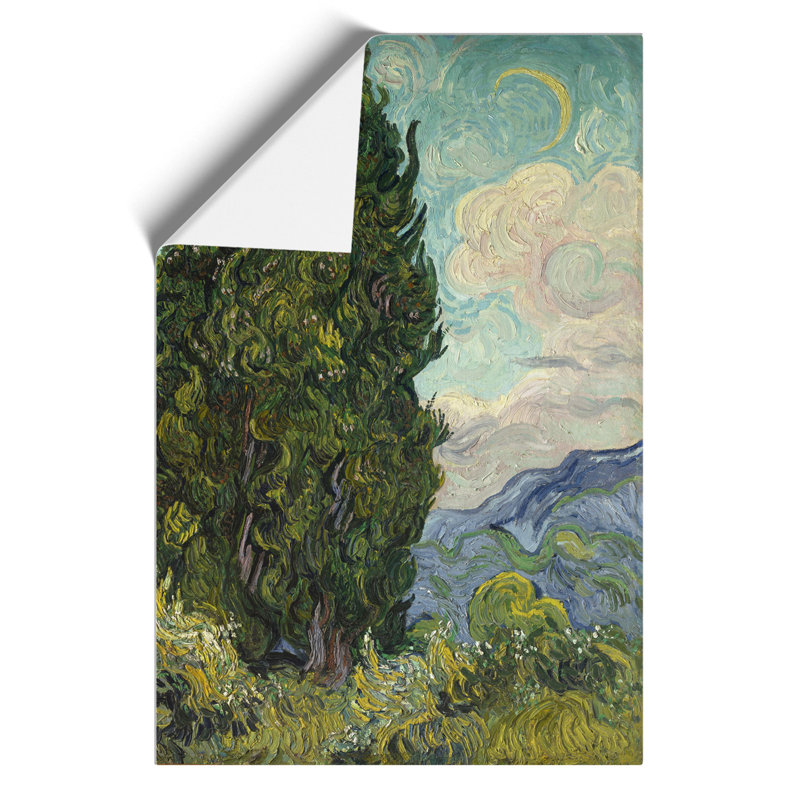 Cypresses by Vincent Van Gogh - Unframed Painting, 59cm H x 42cm W x 0.1cm D