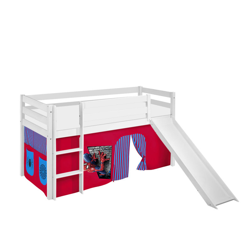 Jelle Mid Sleeper Bed with Curtain, European Single (90 x 200cm)