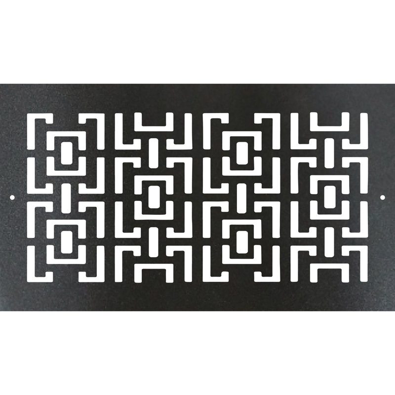 Registre de plancher à visser en métal. Ouverture de conduit 6 x 12 (au total 8 x 14) - Design oriental
