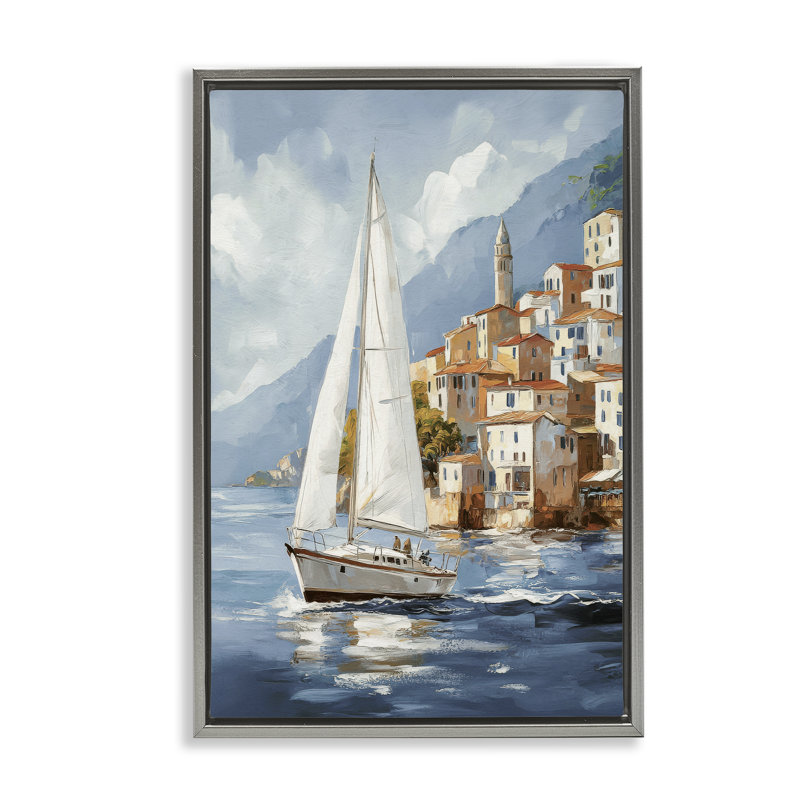 Voilier par Coastal Port, art mural sur toile flottante, design par Raymond Powers, H 31 po x l 21 po