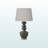 Elizabeth Standard Resin Table Lamp in Gray and Linen Shade, 27.89'' H X 15.82'' W X 15.82'' D