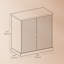 Buffet, buffet, console avec tablette réglable, portes cannelées