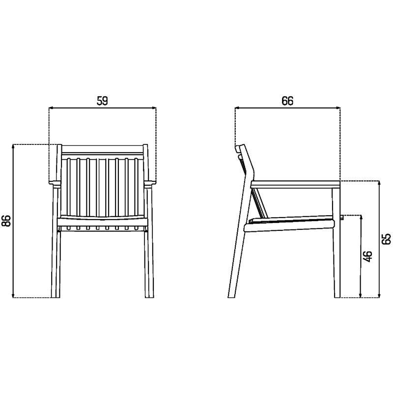 Sammen Outdoor Teak Dining Armchair