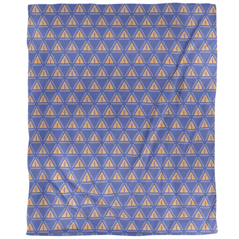 Housse de couette Theo Nath Minimalist Trees, Housse de couette pour très grand lit, Bleu / orange, Polyester brossé