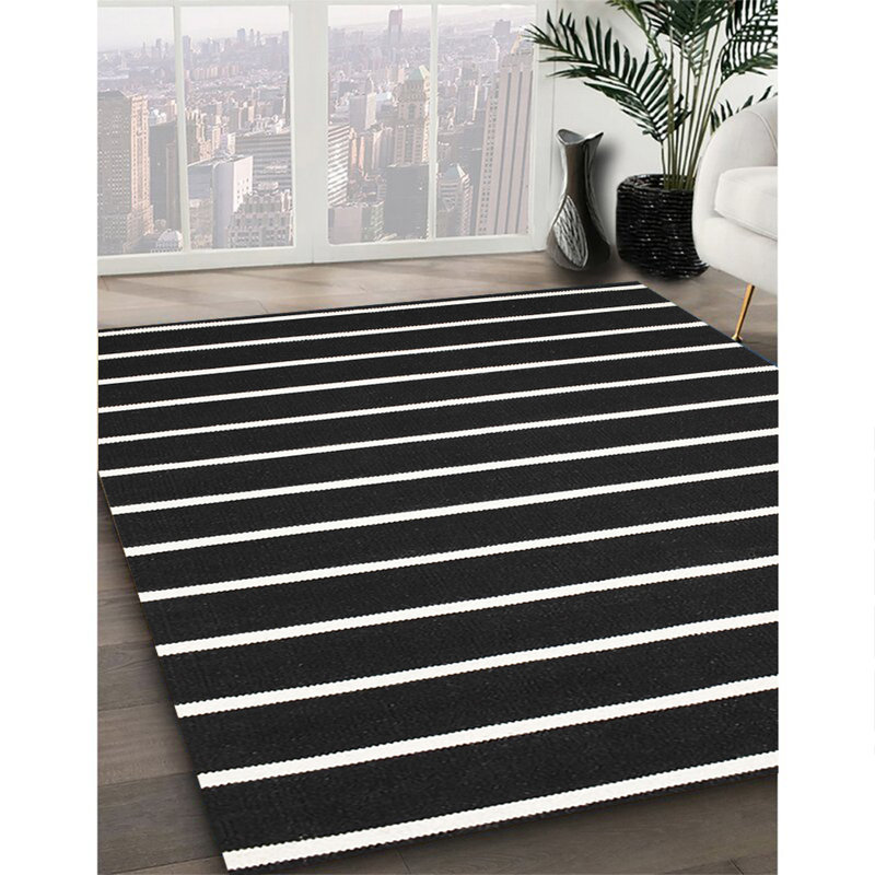 Tapis contemporain 100% lavable à la machine 3, Rond 7 pi