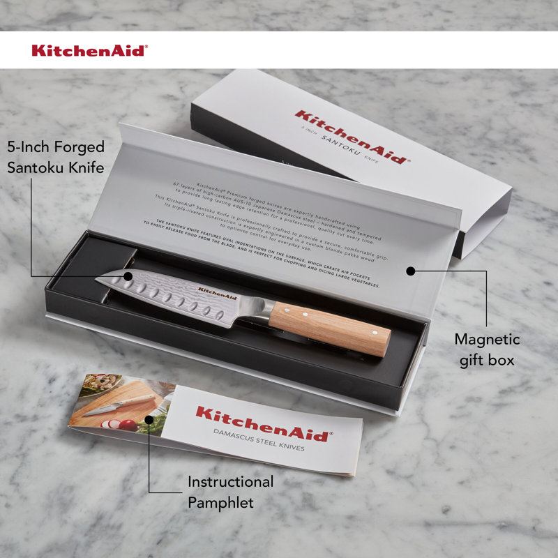 Couteau Kitchenaid Premium Damascus Santoku, 5 po