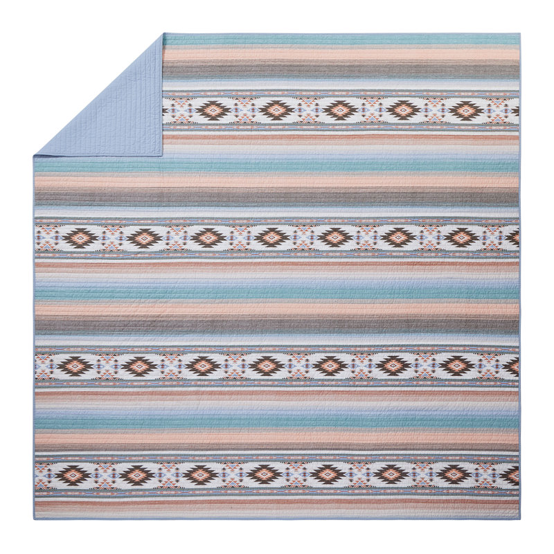 Sunset Canyon Twin Cotton Reversible Quilt Set in Brown