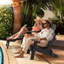 Black Back-Adjustable HDPE Patio Folding Adirondack Chair