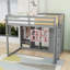 Lit mezzanine avec garde-robe, tablettes et armoire-948970013-948970015
