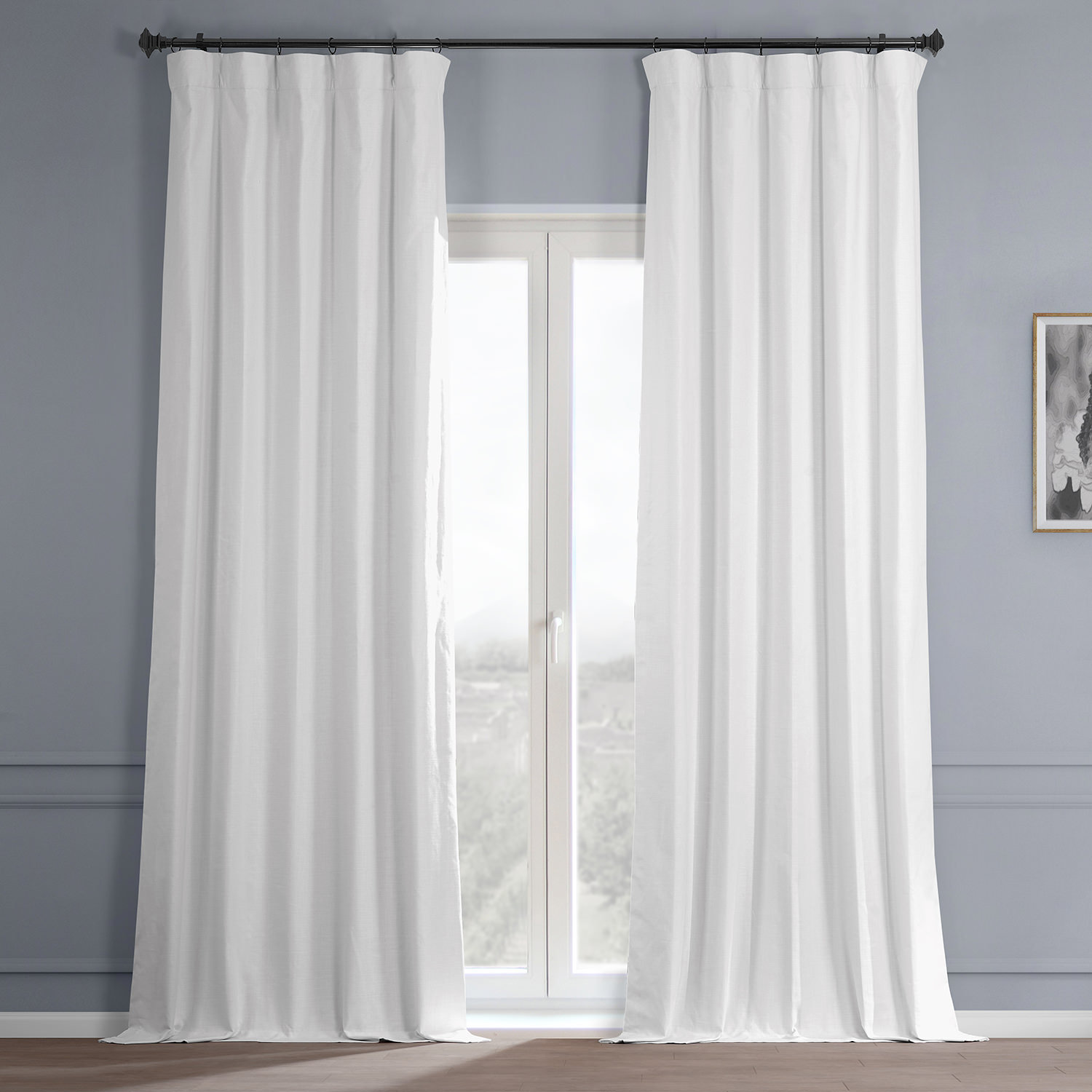 Swift Amick Cotton Blackout Curtain Panel, 50" W x 84" L, Prime White