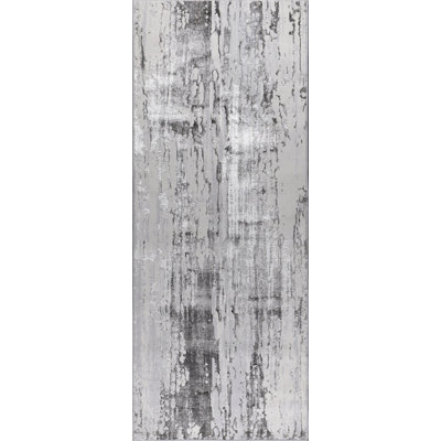 Carl Collection Grey Geometric Transitional Area Rug