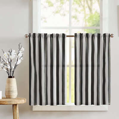 Rideaux rayés en coton 2 po