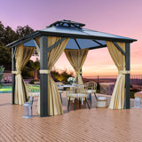 Polyethylene Double Roof with Aluminum Frame Patio Gazebo