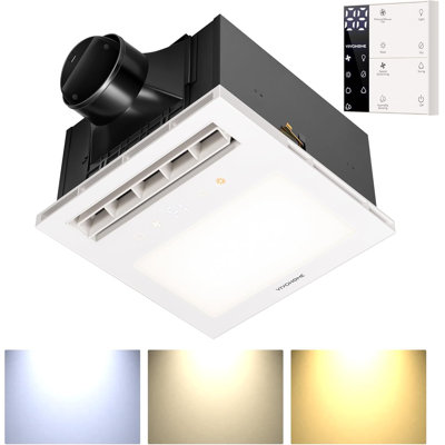 160 CFM Ceiling Bathroom Exhaust Fan with 1600W PTC Heater, LED Light, Humidity Sensor