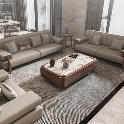 Light luxury black walnut wood coffee table