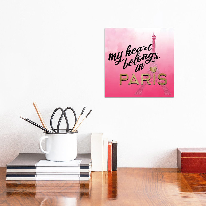 In Paris Hearts I by Kimberly Allen - Wrapped Canvas Print, 30.48 cm H x 30.48 cm W