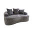 Canapé incurvé de 164 cm avec coussins à ressorts ensachés, velours côtelé gris, 3 coussins décoratifs, compact pour les petites pièces, aucun assemblage requis, velours côtelé, option d'assise compacte, nécessaire