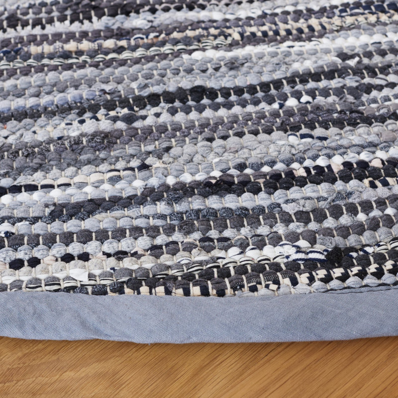 Tapis en coton tissé à la main Gerow, Rond 6 pi
