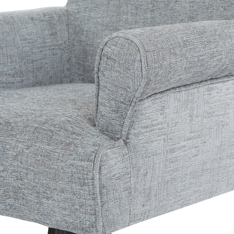 Megan Mist Gray Fabric Swivel Task Chair with Adjustable Arms