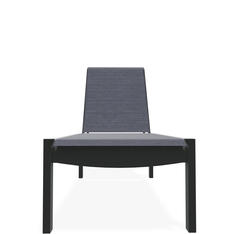 Chaise longue sans accoudoirs empilable en polymère avec accoudoirs Leeward, Destiny Steel, Graphite