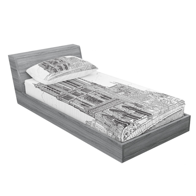 Ensemble de draps notre dame, Ensemble de draps pour lit simple TG avec drap-hou