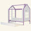 Structure de lit House avec lit gigogne escamotable, tablettes de rangement à queue et lumières DEL blanc froid-133671903-133671906
