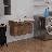 32" Floating Wall-Mounted Single Bathroom Vanity with Integrated Resin Sink, Side Grips and Soft-Close Doors-151039175-141486710